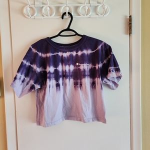 100% cotton purple tie dye Champion t-shirt